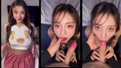 “你的鸡巴好漂亮，我好喜欢吃”完美露脸巨乳母狗的口活秀